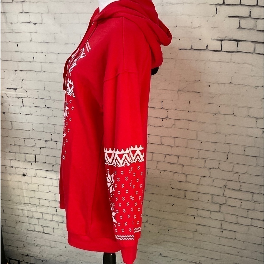 Coca Cola Womens Red Holiday Long Sleeve‎ Hooded Graphic Sweatshirt Dress S H2 - Picture 6 of 11